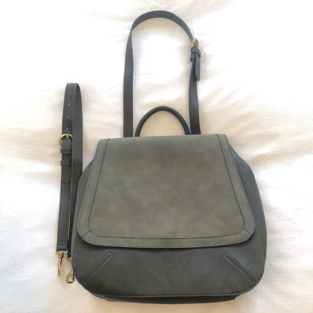 Universal Thread Two-Tone faux leather Backpack top handle brass gold hardware
